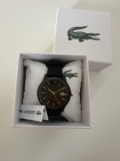 Lacoste czarno złoty zegarek damski na pasku silikonowym w pudełku oryginał