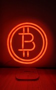 Neon Bitcoin (stojący neon na biurko)