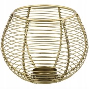 Elegancki metalowy świecznik do podgrzewaczy złoty