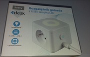 Rozgałężnik gniazda z usb i lampką led Setty Top jakość
