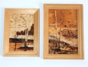 DWA OBRAZKI RĘKODZIEŁO Z KORY BRZOZY EKO