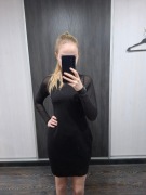 Sukienka czarna z lampasami rozmiar XS (34)