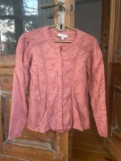 Hoss Intropia bluzka różowa hafty gipiura boho róż indyjski