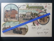 CHOSZCZNO 1902 Litografia Fabryka cukru Lokomotywa