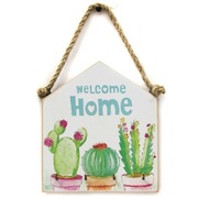 Drewniany wieszak na klucze KWITNĄCE KAKTUSY