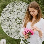 Koronkowa mandala 100 cm ślub wesele ścianka 