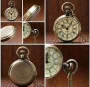 Zegarek kieszonkowy na łańcuszku mini (NASZYJNIK)metalowy 