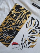 CAVALLI GLASS___ t-shirt biały logo print ___j.NOWY___ L/XL