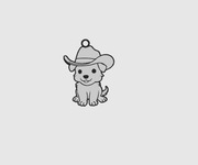 Brelok Psa w kapeluszu do kluczy z kółkiem, Druk 3D