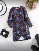 Sukienka Halloween 116 122 kolorowa pajęczyna pająk 104 110 nowa 128