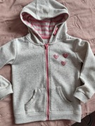 128 Bluza young rozpinana szara serduszka  