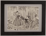 "Kłótnia o spadek" -  drzeworyt japoński XIX wiek