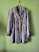 Eleganckie futro biało-szare