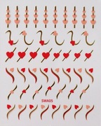 Naklejki na paznokcie Serce / Walentynki / Miłość / duży arkusz