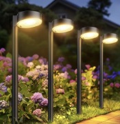 Bucasa Lampy solarne do ogrodu, 8 x 12 diod LED