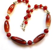 Pomarańczowe agaty, elegancki naszyjnik z agatami