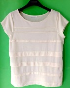 Promod lekka  zgrabna bluzka 38 40 M L dzianina ecru