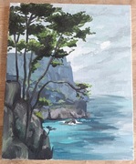 Obraz Akryl Płótno Krajobraz Morze Klif 50x40