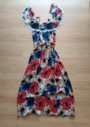 Sukienka maxi w kwiaty bawełna M/L wesele komunia boho