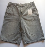 NOWE Spodenki Bershka Skater Baggy Bawełna Hiphop Szare Rozmiar 38
