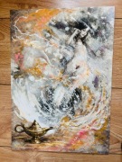 Obraz „Aladin’s Lamp” – technika mieszana na papierze – fantastyka