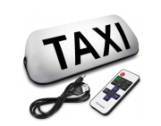 KOGUT TAXI BIAŁY LAMPA GAPA LED NA AKUMULATOR + PILOT BEZPRZEWODOWA MAGNES