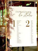 Tablica weselna, plan stołów, tablica powitalna 