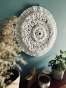 Mandala makrama biała koło nowoczesna duża