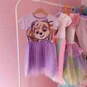 Sukienka 116 Psi Patrol Sky tiulowa rozkloszowana Paw Patrol fioletowa krót