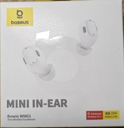 Słuchawki dokanałowe Baseus Bowie WM01 Bluetooth 5.0 białe NOWE