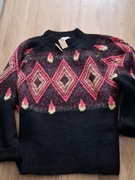 Promod sweter czarny w romby ALPAKA roz XL