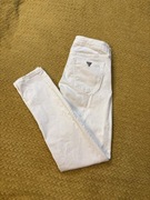 Spodnie jeansowe jeansy skinny białe Guess S XS perłowe kremowe perły 