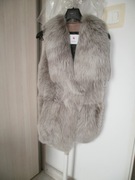 HERZEN'S luksusowa KAMIZELKA skórzana SKÓRA FUTRO LIS JENOT + GUESS 36/38