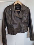 Jesienna kurta Ramoneska z ekoskóry Pull&Bear -- rozm. S brązowa
