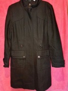 Savida: czarny długi płaszcz wełniany 40