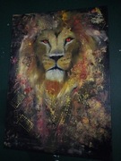 Obraz olejny na płótnie "Lew"