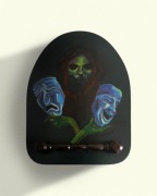 Stolik barowy PRL rękodzieło 