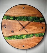 Zegar Ścienny 64 cm Dąb i Chrobotek