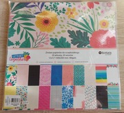 Zestaw papierów do scrapbookingu 30x30 - kwiaty i inne wzory 
