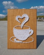 Kawa Obraz String Art Rękodzieło 25x20cm