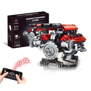 Klocki silnik v8 660 elementy LED APP