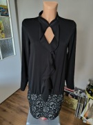 Liu Jo sukienka czarna 40 długi rękaw office przyjęcie 