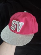 czapka z daszkiem bawełna srebrny różowy