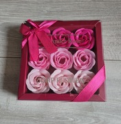 Flowerbox róże mydlane prezent 