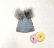Czapka dziecięca szara pompony 1-2 lata 12-24 miesięcy