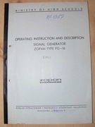 Instrukcja GENERATOR SYGNAŁÓW PG-16 ZOPAN