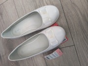 Baleriny białe neli blue 35 wkładka skóra długość 23 cm wew komunia