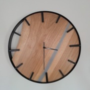 Zegar loft metal, drewno żywica