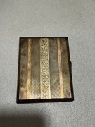 Srebrna papierośnica 900, Art Deco, złocenie, 120 g