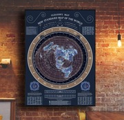 Plaska ziemia Mapa Świata Gleason 1892r. Odnowiona Flat Earth 70x50cm